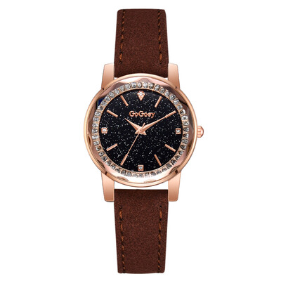 

High Quality Women Watches Starry Sky Irregular Dial Ladies Quartz Wristwatch Rhinestone Leather Strap Clock Gift Montre Femme5