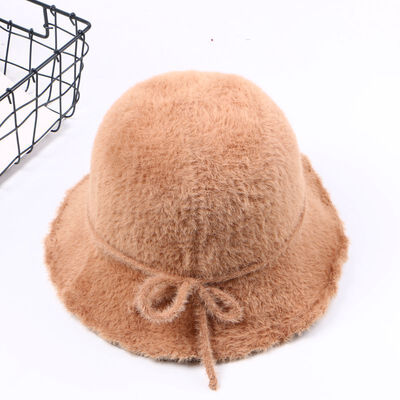 

Korean Japanese Plush potted hat with large eaves in autumn&winter