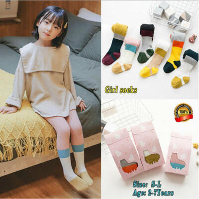 

US Baby BOW Girls Style Knee High Base Color Matching Cotton Autumn Winter Socks
