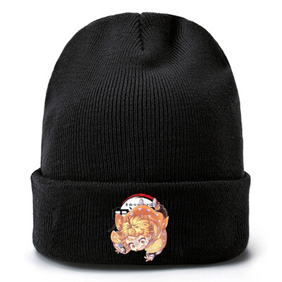 

redCherry Anime Demon Slayer Kimetsu No Yaiba Embroidery Skull Beanies Hat Cap Hip Hop Knitted Winter Hats