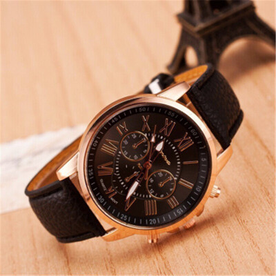 

Three-eye watch PU belt three-eye quartz watch hot sale double-faced womens watch Yiwu spot specials