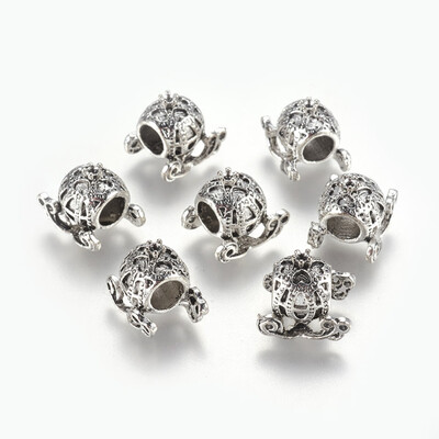 

Alloy European Beads Large Hole Beads Pumpkin Car Antique Silver 12x11x14mm Hole 5mm