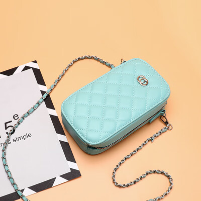 

Summer womens bag mobile phone bag Lingge hundred lap chain bag single shoulder oblique bag mini zipper small square bag