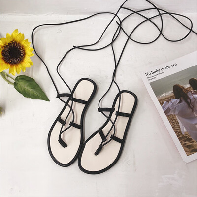 

Summer Female Shoes Holiday Wind Flat Bottom Lace Roman Sandals Female Gentle Lace Fashion Single Shoes