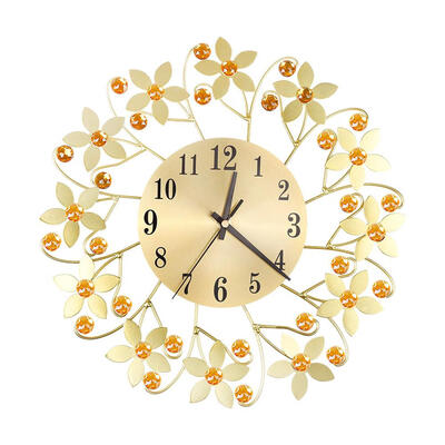 

European Retro Flower Creative Decorative Clock Metal Iron Art Wall Clock
