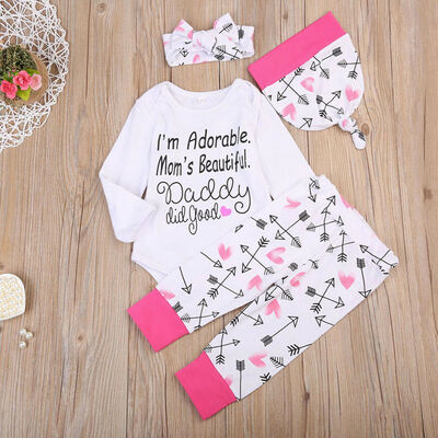 

NEWEST Newborn Baby Boys Girls Cotton Romper Coming Home Outfits Clothing Set