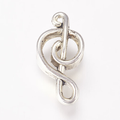

Alloy European Beads Large Hole Beads Musical Note Antique Silver 175x9x6mm Hole 45mm