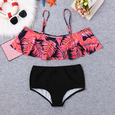 

Roseonmyhand Women Leaves Print Bikini Set Swimming Two Piece Swimsuits Swimwear Beach Suit