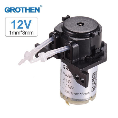 

GROTHEN DC 12V Dosing Pump Peristaltic Pump Mini Water Liquid Pump Peristaltic Tube Head Self-Priming Function for Aquarium Lab Ch