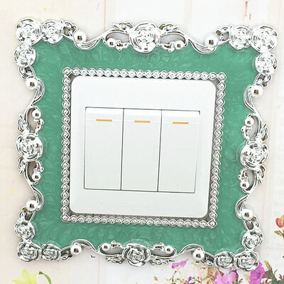 

Gobestart Home Switch Cover Square Shape Switch Wall Light Socket Stickers Room Decor BU