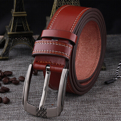

Explosive belt mens youth wild double line retro fashion casual simple pants with pin buckle business belt men