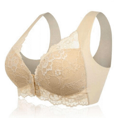 

〖Follure〗Womens Adjustable Sports Front Closure Extra-Elastic Breathable Lace Trim Bra