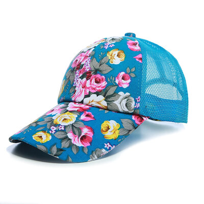 

Mesh Back Hawaii Cap Tropical Floral Snapback Adjustable Sunscreen Baseball Cap
