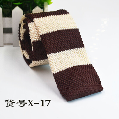 

Knit flat striped tie 5CM narrow section mens business tie direct