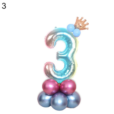 

0-9 Number Crown Foil Latex Balloon Balls Birthday Party Wedding Decor Supplies