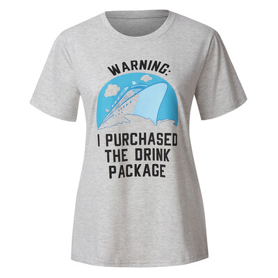

Starmoon European And American Summer Explosions Fashion Letter Printing T-Shirt Womens