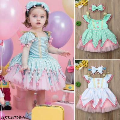 

Polka Dot Girls Dress Princess Kids Baby Birthday Party Pageant Wedding Dress