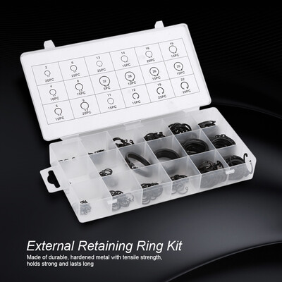 

300Pcs 2-32mm E-Clip Snap Circlip Kit External Retaining Ring Assortment Set E-Clip Kit Circlip Kit