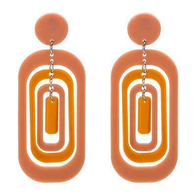 

personality epoxy Hollow for women Jewelry 2019 new fashion drop Earrings Vintage Double color out Dangle earrings