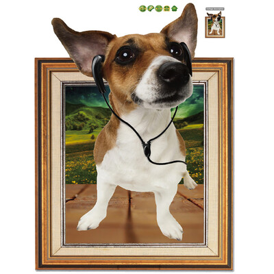 

〖Follure〗Cartoon 3D Dog Frame Large Wall Stickers Home Decor Living Room Bedroom