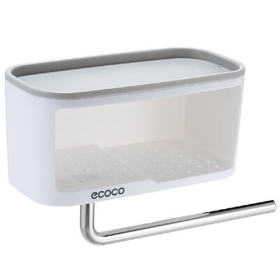 

ecoco Wall Mounted Bathroom Storage Shelve Storage Box with Towel Bar