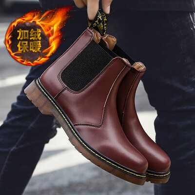 

Winter 2976 Chelsea boots tide male couple Martin boots leather in the men&women casual leather boots British retro shoes