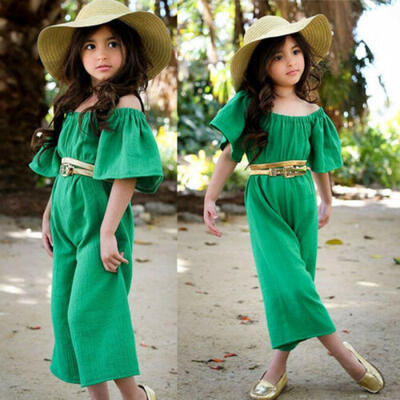 

Hot Toddler Kids Baby Girls Off Shoulder Romper Boduysuit Jumpsuit Outfits Set