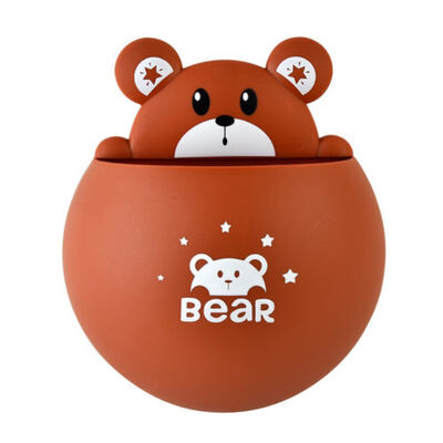 

1PC Cute Cartoon Home Bathroom Toothbrush Holder Wall Mounted Type Bathroom Shelves Suction Cup Toothpaste Storage Rack