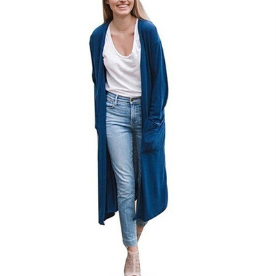 

Womens Long Sleeve Casual Knitted Cardigans Sweater Long Knitwear Outwear Tops