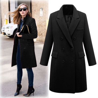 

Tailored Womens Winter Lapel Wool Coat Trench Jacket Long Overcoat Outwear