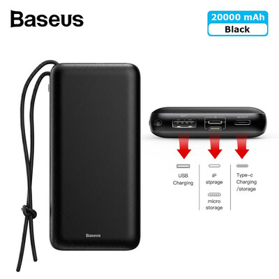 

Baseus PD quick charger power bank for iPhoneHUAWEI 15W powerbank support charging while discharging