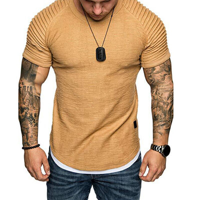 

Fashion Men Short Sleeve Tee Casual Hooded Hoodie Summer T-Shirt Top -2XL
