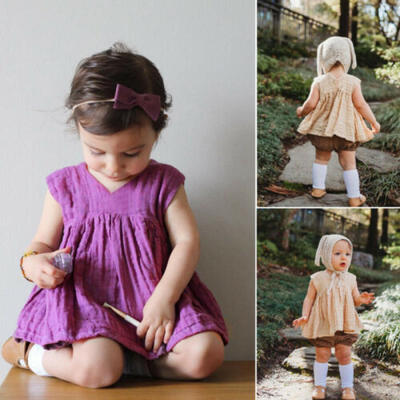 

2PCS Toddler Baby Girls Clothes Sleeveless TopsTutu Shorts Outfits Set Sunsuit