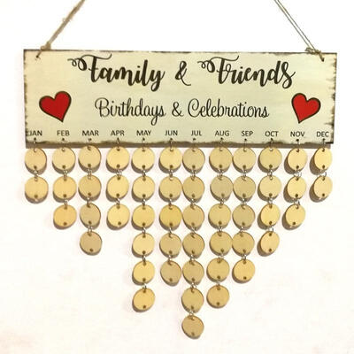 

Wood Birthday Reminder Board Birch Ply Plaque Sign Family &Friends DIY Calendar Trendy Gifts