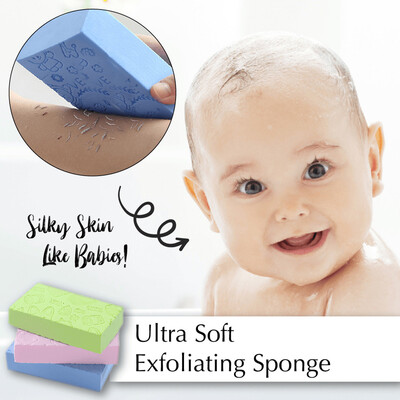 

Gobestart Ultra Soft Exfoliating Sponge Cartoon Baby Bath Sponge Brush Rubbing Scrubber