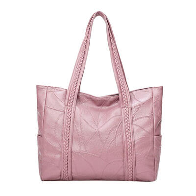 

Fashion Women Large Capacity Handbags Soft PU Splicing Weave Shoulder Bag