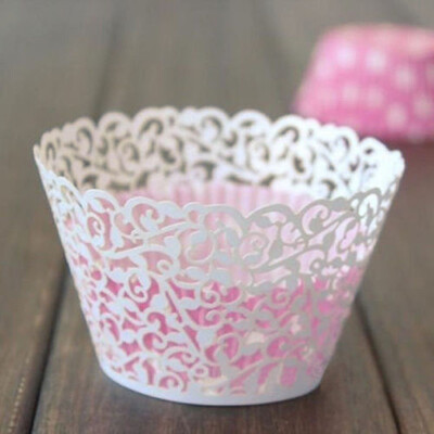 

12PCS Fashion Wraps Cases Scroll Cookie Cupcake Wrappers Party Decoration