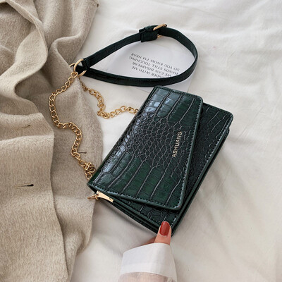 

Ins Vintage Crocodile Fashion Womens Bag 2019 New Bag chic Chain Small Square Bag Single Shoulder Messenger Bag Tide