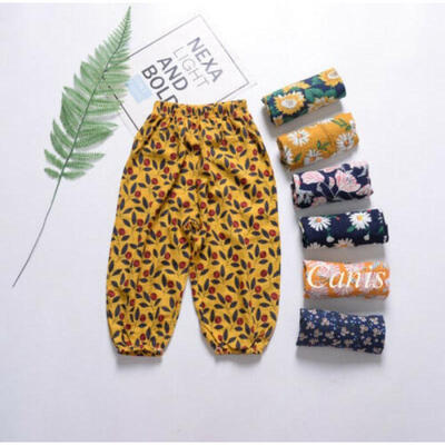 

Toddler Baby Girl Breathable Pants Bottom Joggy Loose SunFlower Trousers Clothes
