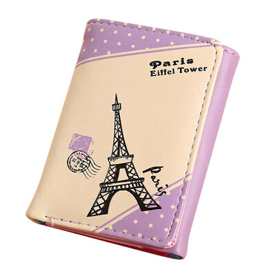 

Wallet Women Paris Eiffel Tower Hasp Coin Purse Short Leather Wallet Card Holders Handbag Wallet For Credit Cards