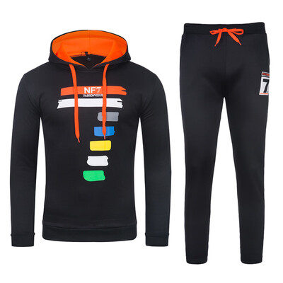 

Toponeto Mens Letter Printing Casual Slim Fit Long Sleeve Hoodies Sweatershirt Suit Tops