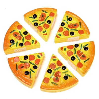 

6PCS ChildrensKids Pizza Slices Toppings Pretend Dinner Kitchen Play Food Toys