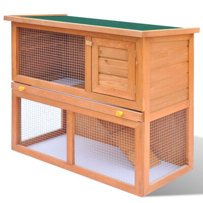 

Outdoor Rabbit Hutch Small Animal House Pet Cage 1 Door Wood