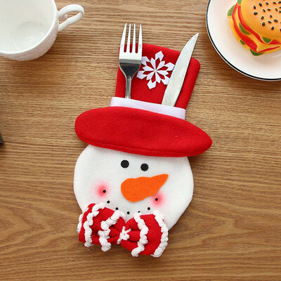 

New Christmas Knife Fork Bag Santa Claus Kitchen Cutlery Tableware Holders Pockets Xmas Decor