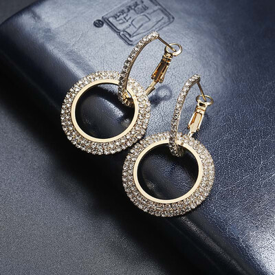 

F31 Metal Multicolored Drop Dangle Earrings For Women Geometric Wedding Party Vintage Earring Female Bohemian Bijoux