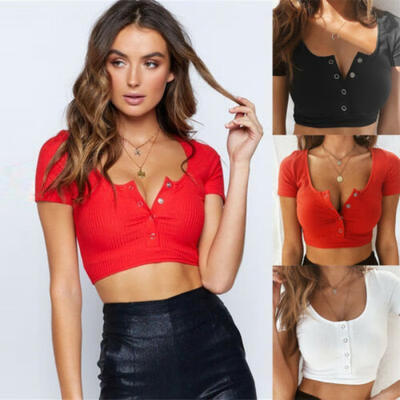 

Sexy Women Girl Casual Tank Tops Vest Crop Tops Laides V-neck Clothes Outfits