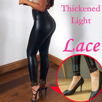 

Tailored Ladiesimitation Leather Pants Lace-up Buttocks And Slim Nine-minute Pants