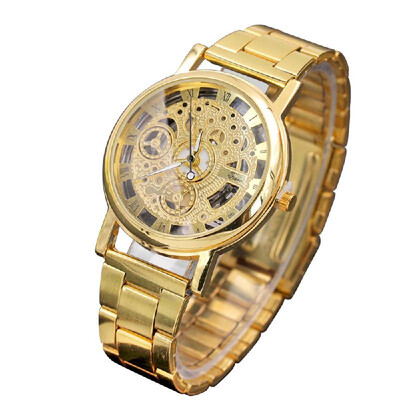 

Hollow quartz watch mens fashion Korean mens non-mechanical watches cross-border gift watch manufacturers wholesale Silver