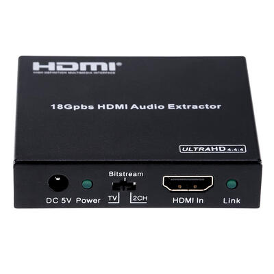 

HDMI 18Gpbs 4K2K Audio Video Extractor with HDCP 22 Converter Splitter