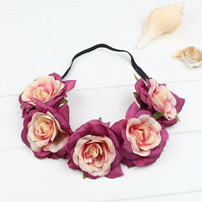 

〖Follure〗Party Floral Rose Flower Headband Hair Crown Festival Boho Garland Large Big